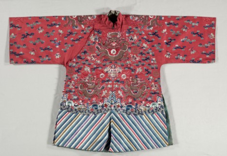 Woman's Bridal Dress: Dragon Jacket, Pleated Skirt, Tabard, 1800s. China, Qing Dynasty, late 19th
