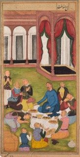 Mary Magdalene Presents Ointment to Jesus, from a Mirror of Holiness (Mir’at al-quds) of Father