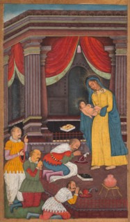 The Adoration of the Shepherds, from a Mirror of Holiness (Mir’at al-quds) of Father Jerome Xavier,