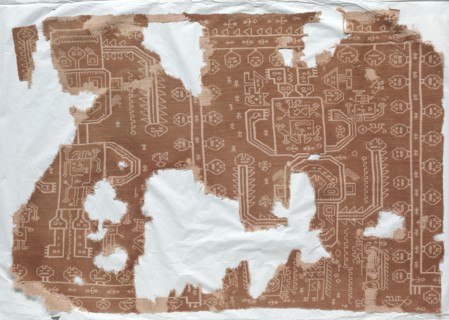Fragment of a Mantle with Oculate Being, 200 BC-1. Peru, South Coast, Paracas (700 BC - 1 AD),