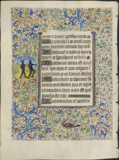 Leaf from a Book of Hours: Two Devils (verso), c. 1460. Circle of Coëtivy Master (French). Ink,