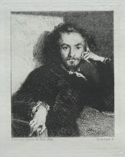 Baudelaire, after Emil de Roy, 1869. Félix Bracquemond (French, 1833-1914). Etching and drypoint;