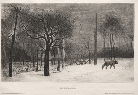 Winter, 1862. Félix Bracquemond (French, 1833-1914), Bildende Kunst. Etching; sheet: 23.5 x 32.5 cm
