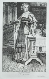 The Maidservant, after H. Leys, 1868. Félix Bracquemond (French, 1833-1914), after H. Leys.
