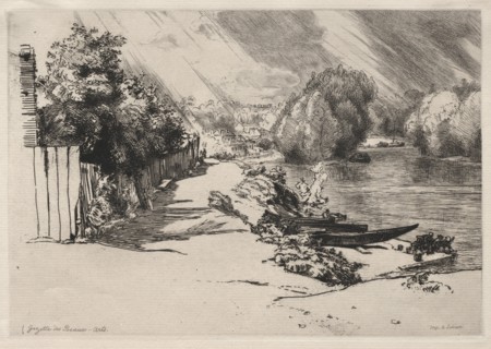 Gazette des Beaux-Arts: The Seine at Bas-Meudon with the Seguin and Mottiaux Islands, 1868. Félix