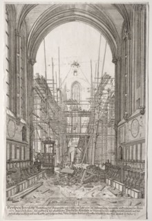 L'Art Ancien Zurich: View in the Church of the Franciscans, Barfüsser-Kirke, 1681. Johan Ulrich