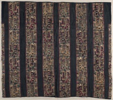 Tunic Fragments with Bird-Headed Creature, 600-1000. Central Andes, Middle Horizon, Wari, 6th-11th
