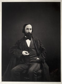 Auguste Vacquerie, c. 1860. Pierre Jean Delbarre (French, 1826-). Albumenized salt  print from wet
