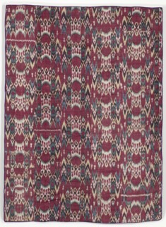 Wall hanging, 1800 - 1850. Uzbekistan, Bukhara, 1800 - 1850. Warp ikat, warp-faced plain weave;