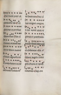 Missale: Fol. 112: contains some music as part of Palm Sunday liturgy, 1469. Bartolommeo Caporali