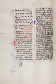 Missale: Fol. 112v: contains some music as part of Palm Sunday liturgy, 1469. Bartolommeo Caporali
