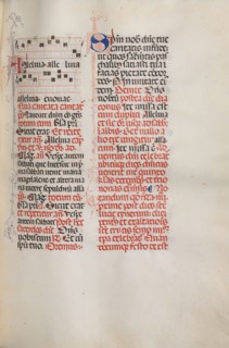Missale: Fol. 173: Music for "Alleluia" etc. at beginning of Easter, 1469. Bartolommeo Caporali