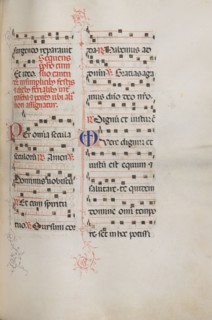 Missale: Fol. 179: Music for various ordinary prayers, 1469. Bartolommeo Caporali (Italian, c.