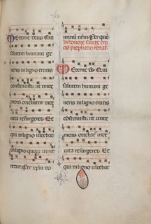 Missale: Fol. 182: Music for various ordinary prayers, 1469. Bartolommeo Caporali (Italian, c.