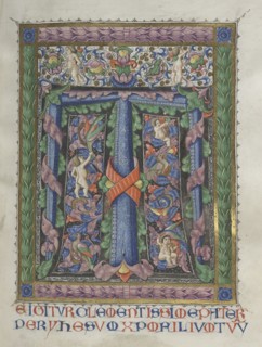 Missale: Fol. 186: Decorated Initial T[e igitur]  (full page), 1469. Bartolommeo Caporali (Italian,