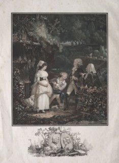 Annette and Lubin, 1789. Philibert Louis Debucourt (French, 1755-1832). Color engraving and