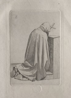 A Praying Monk, 1826. Johann Friedrich Overbeck (German, 1789-1869), Carl Schulze. Etching; sheet: