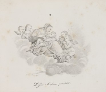 Art of the Lithograph: Madonna and Child on the Clouds, Plate II, 1819. Alois Senefelder (German,