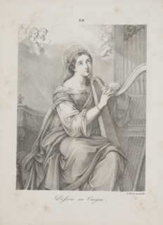 Art of the Lithograph: Saint Cecily, Plate XII, 1819. Alois Senefelder (German, 1771-1834).