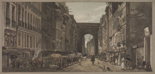 A Selection of Twenty of the Most Picturesque Views in Paris: View of the Gate of St. Denis taken