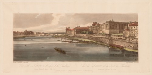 A Selection of Twenty of the Most Picturesque Views in Paris: View of the Louvre & Bridge of the