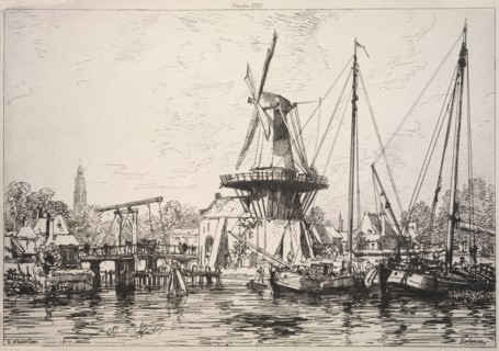 At Harlem (Holland), 1877. Maxime Lalanne (French, 1827-1886). Etching; sheet: 25.4 x 34.5 cm (10 x