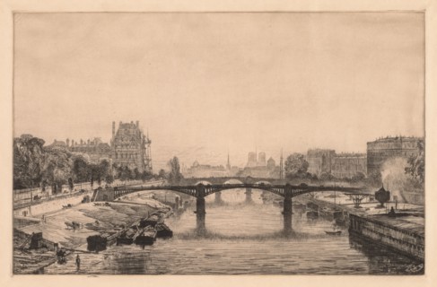 Paris, View from the Concorde Bridge, 1866. Maxime Lalanne (French, 1827-1886). Etching; sheet: 44