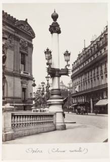 Opéra (Rostral Column), c. 1875. Charles Marville (French, 1816-1879). Albumen print from wet