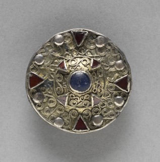 Filigree Disk Brooch with Central Boss, late 600s. Frankish (late Merovingian), 7th century. Gilt
