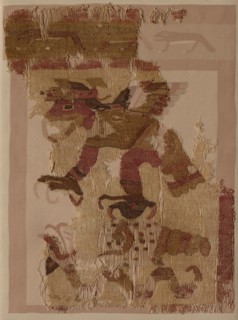 Textile Fragment, c. 50-650. Peru, Moche, north coast, 1st-7th century. Cotton and camelid fiber;