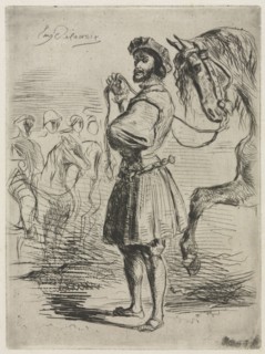 A Lord in the Time of Francis I , 1833. Eugène Delacroix (French, 1798-1863). Etching and drypoint;