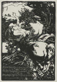 The Centaur, 1896. Auguste Louis Lepère (French, 1849-1918). Woodcut; sheet: 27.8 x 18.6 cm (10