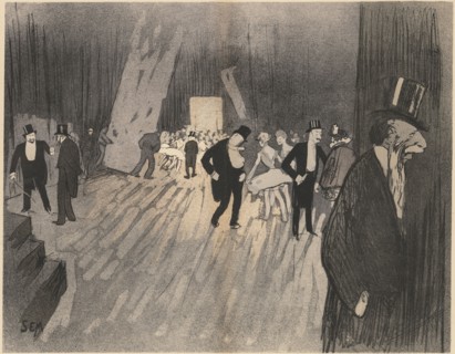 Backstage of the Ballet, c. 1900. Sem (Georges Gourçat) (French, 1863-1934). Lithograph