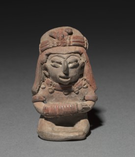 Seated Figurine Wearing a Bracelet, 300 B.C. to A.D. 300. West Mexico, Michoacán or Guanajuato