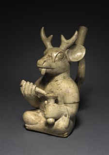 Deer-Headed Figure Vessel, 200-850. Central Andes, North Coast, Moche people, Early Intermediate