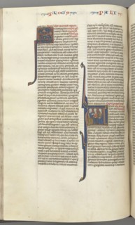 Fol. 148v, Chronicles I, historiated initial A, three descendants of Adam, c. 1275-1300. Southern