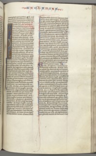 Fol. 365r, Zachariah, historiated initial I, Zachariah standing with a scroll, c. 1275-1300.