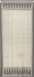 Long Shawl, c. 1812. India, Kashmir, 19th century. 2/2 twill tapestry weave, double interlocked;