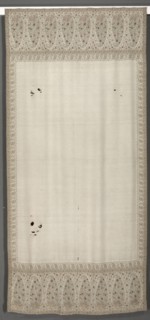 Long Shawl, c. 1815. Europe (England, Scotland or France), 19th century. Twill weave ground with