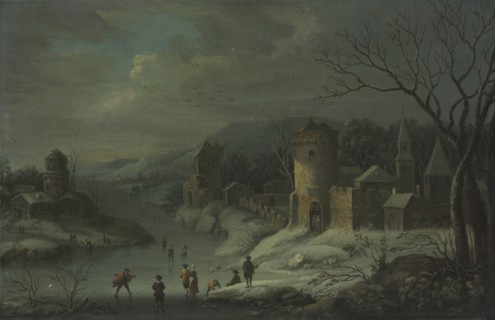 Winter Landscape, c. 1680-1718. Attributed to Jan Griffier (Dutch, 1648-1718). Oil on copper,