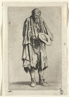 The Beggars: Beggar with Rosary, c. 1623. Jacques Callot (French, 1592-1635). Etching