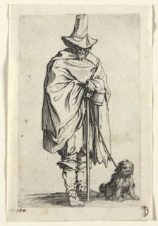 The Beggars: Blind Man with His Dog, c. 1623. Jacques Callot (French, 1592-1635). Etching; paper: