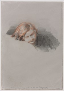 Head of a Young Man (Study for L'Oiseau de passage), 1853. Paul Gavarni (French, 1804-1866).