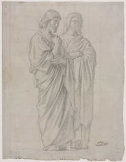 Two Standing Figures (Study for the Left Section of The Mission of the Apostles), 1860. Hippolyte