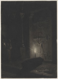 A Funeral , c. mid-1870s-early 1880s. Jean-Paul Laurens (French, 1838-1921). Charcoal and brush and