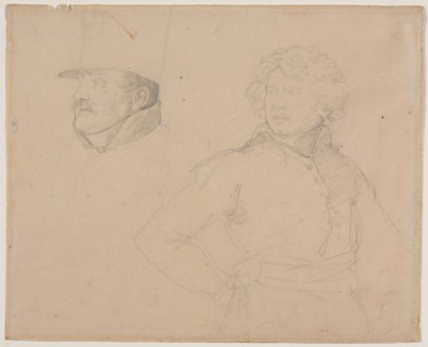 Study of Two Soldiers, 1818-1819. Théodore Géricault (French, 1791-1824). Pencil on white laid