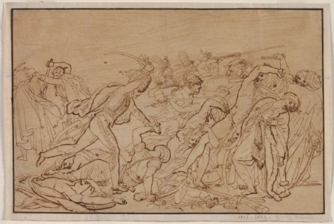Study for The Revolt of Cairo, 1810. Anne-Louis Girodet de Roucy-Trioson (French, 1767-1824). Pen