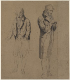 Two Standing Figures (Study for A Game of Billiards), c. 1807. Louis Léopold Boilly (French,