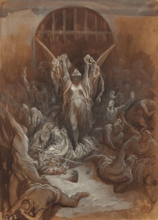 Liberty, c. 1865-1875. Gustave Doré (French, 1832-1883). Brown wash and gray and white gouache with