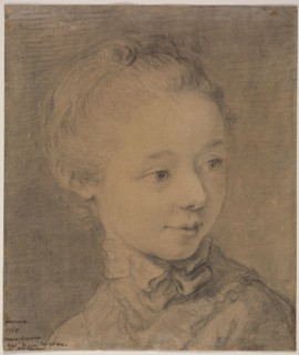 Head of a Young Girl Turning toward the Right, 1758?. Attributed to François Hubert Drouais